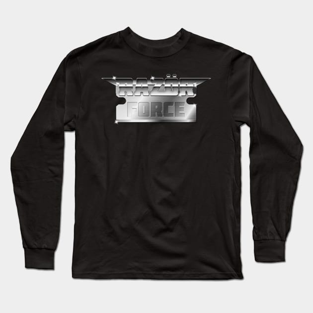 RazörForce (Gunmetal) Logo Long Sleeve T-Shirt by RazorFist